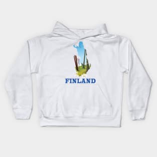 Finland Map Travel poster Kids Hoodie